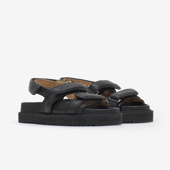 Isabel Marant Black Leather Madee Sandal 37 38 NWT - Picture 3 of 12